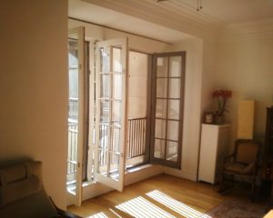 Large French doors restored to full functionality and original integrity.